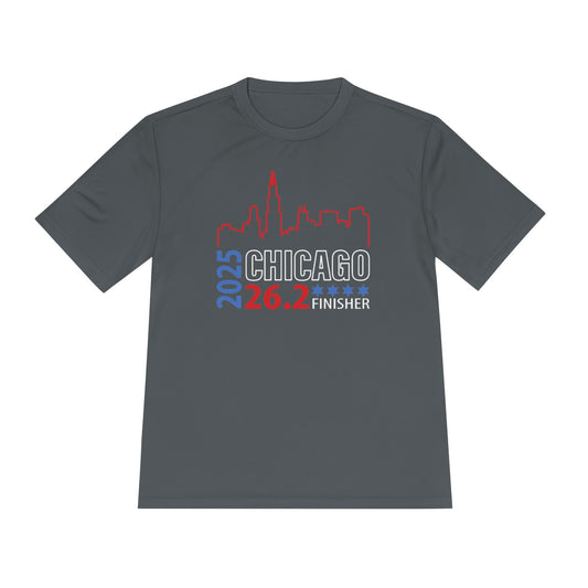 2025 Chicago 26.2 Finisher Tee, Unisex Moisture Wicking Shirt, Running Gear, Sportswear, Gift for Runners, Marathon Training Apparel