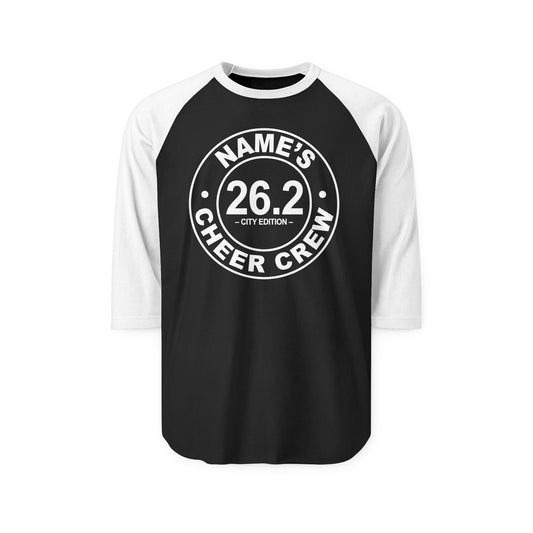 Personalized Cheer Crew Raglan Shirt for Runners, Customizable Sports Tee, Perfect Gift for Marathon Fans, Running Team Apparel, [...]