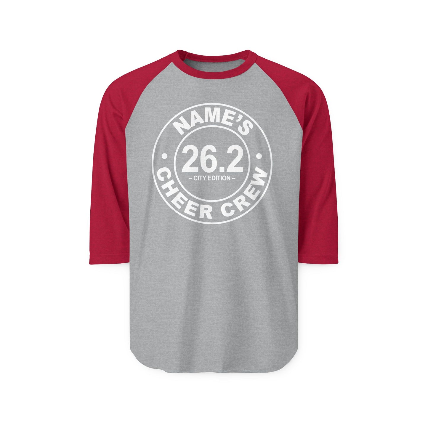 Personalized Cheer Crew Raglan Shirt for Runners, Customizable Sports Tee, Perfect Gift for Marathon Fans, Running Team Apparel, [...]