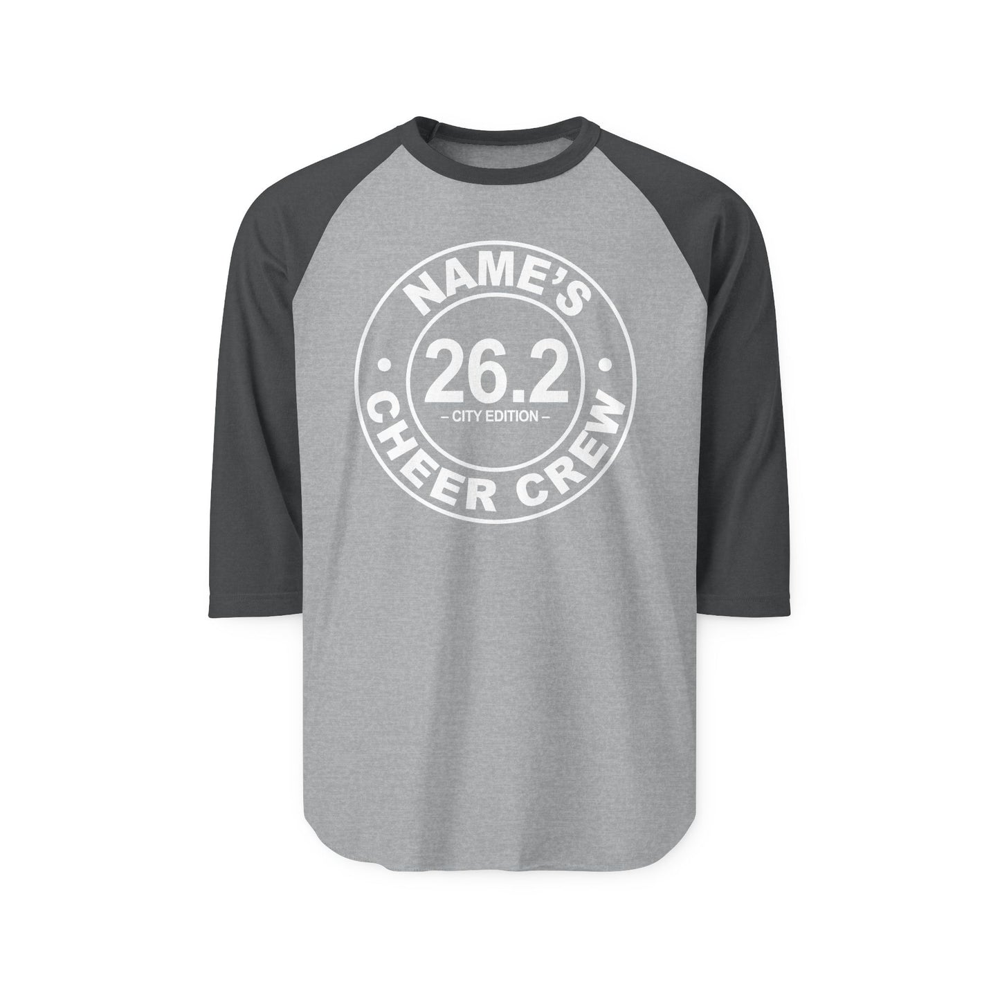 Personalized Cheer Crew Raglan Shirt for Runners, Customizable Sports Tee, Perfect Gift for Marathon Fans, Running Team Apparel, [...]