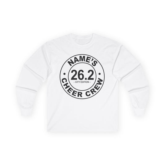 Personalized Long Sleeve Tee for Marathon Enthusiasts, Running Gear, Cheer Crew Shirt, Custom Name Gift, Activewear for Runners