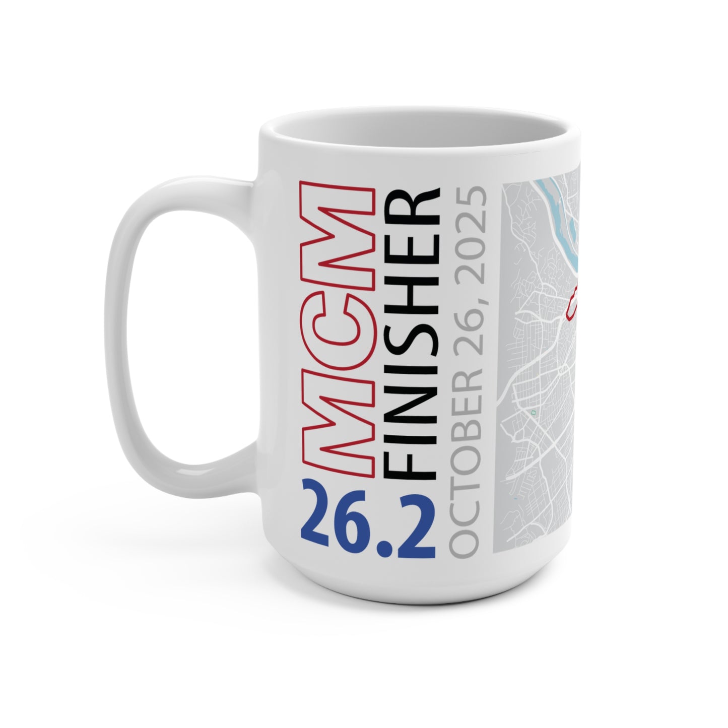 2025 MCM Finisher City Map Mug - 15oz Ceramic Coffee Cup