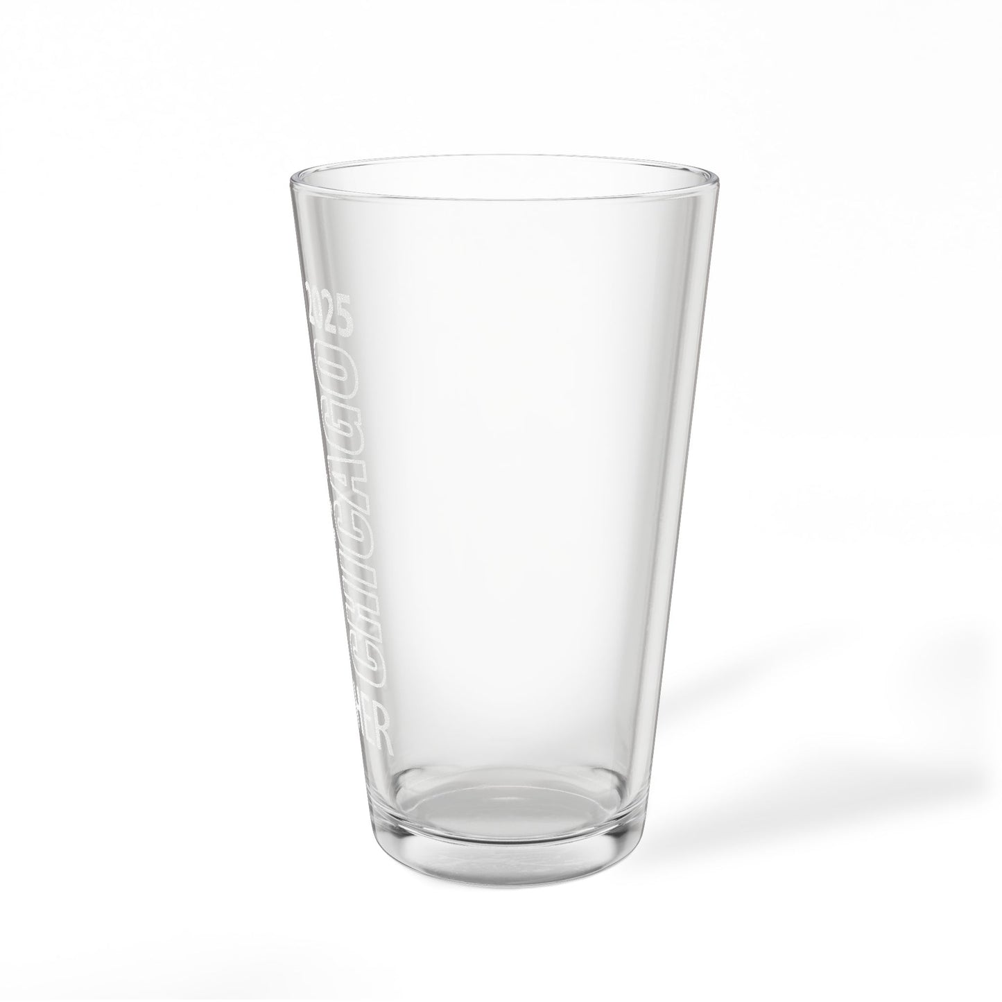 2025 Chicago 26.2 Finisher Pint Mixing Glass - 16oz Engraved