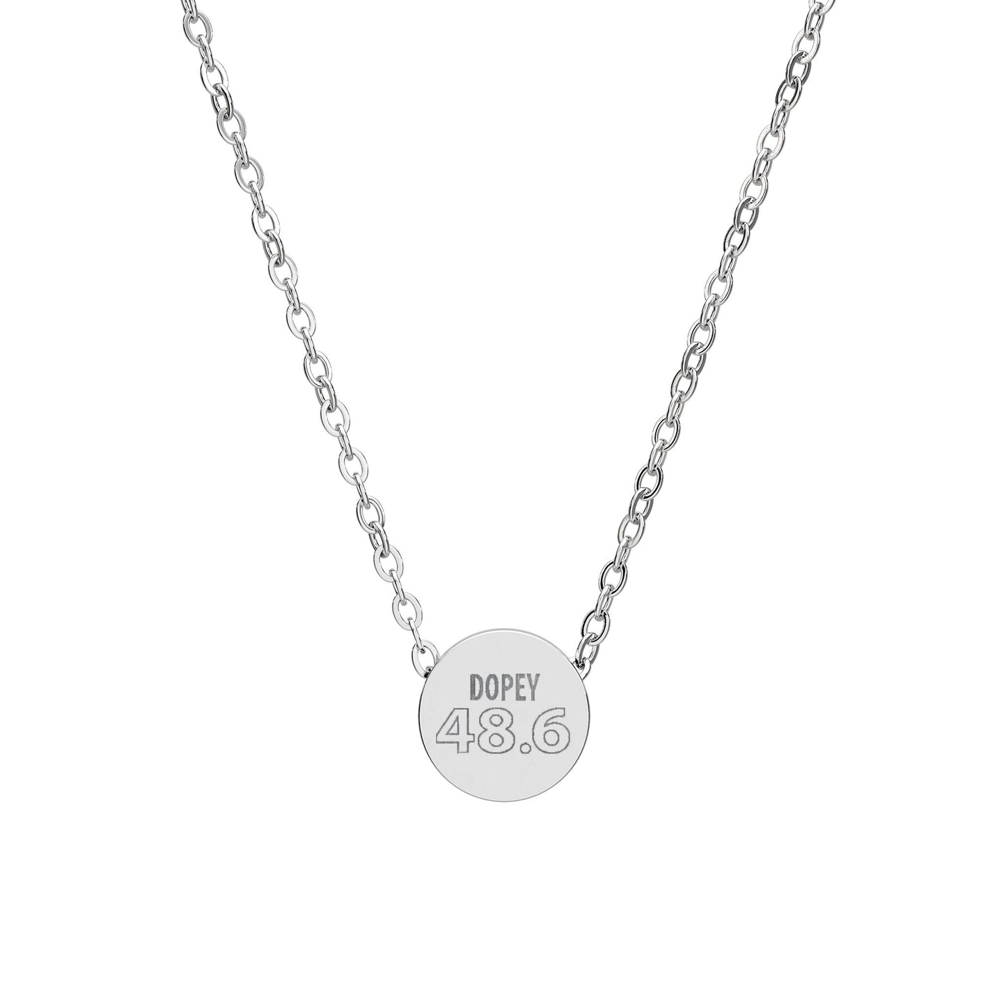 48.6 Dopey Engraved Mini Circle Necklace | Personalized Initials, Birthstone Accent
