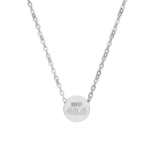 48.6 Dopey Engraved Mini Circle Necklace | Personalized Initials, Birthstone Accent