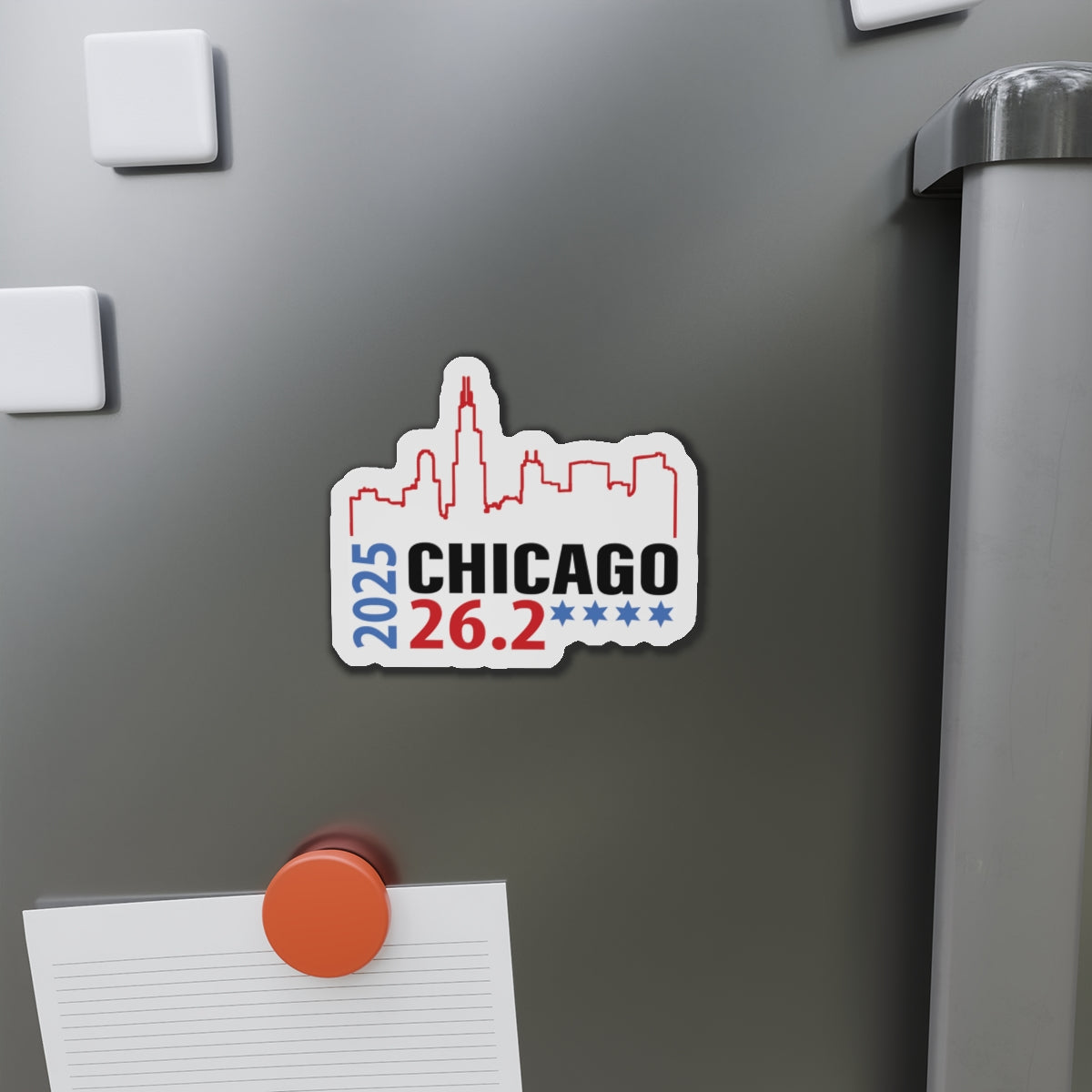 2025 Chicago 26.2 Die-Cut Magnet | 2025 Race Souvenir | Ideal for Runners, Fitness Enthusiasts, Wall Art, Refrigerator Decor, Gift Idea