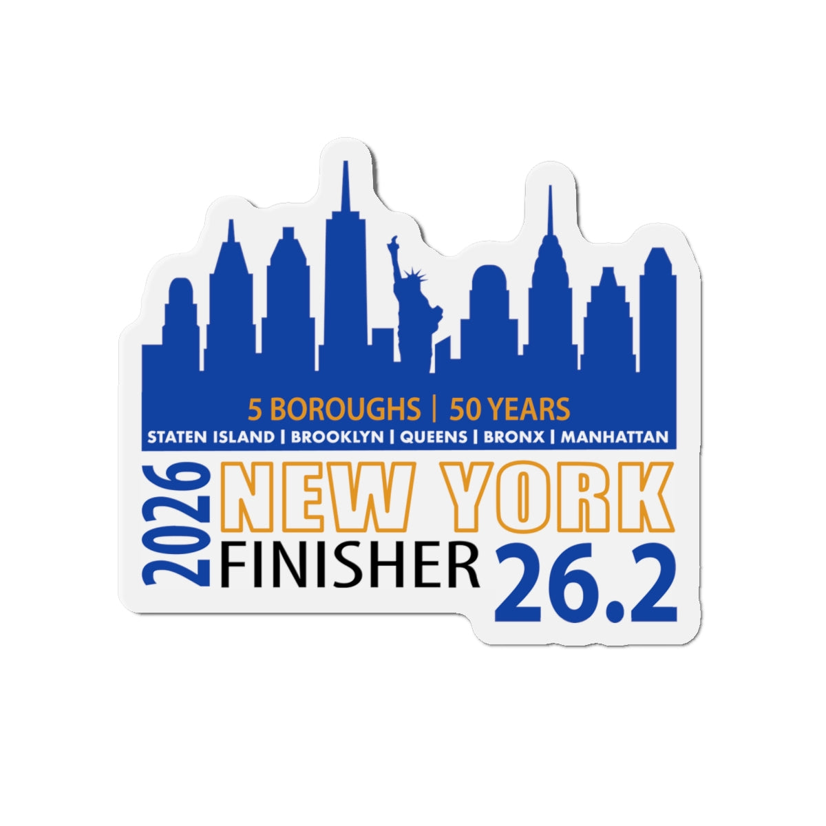 2026 NY 26.2 Die-Cut Magnet | 2026 Marathon