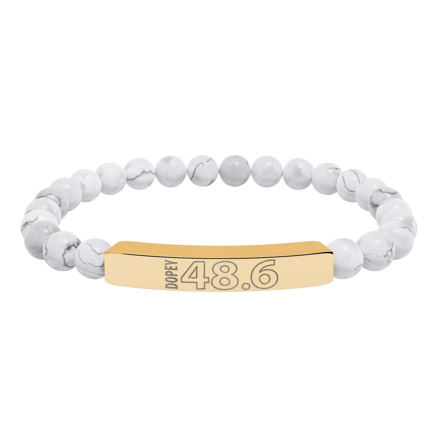 Dopey 48.6 Achievement Bracelet Natural Stone Stretch Bracelet | Engraving