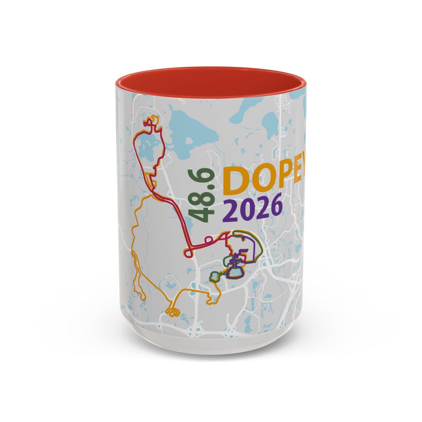 Dopey 48.6 2026 Map Route Mug | Accent Coffee Mug 11oz/15oz