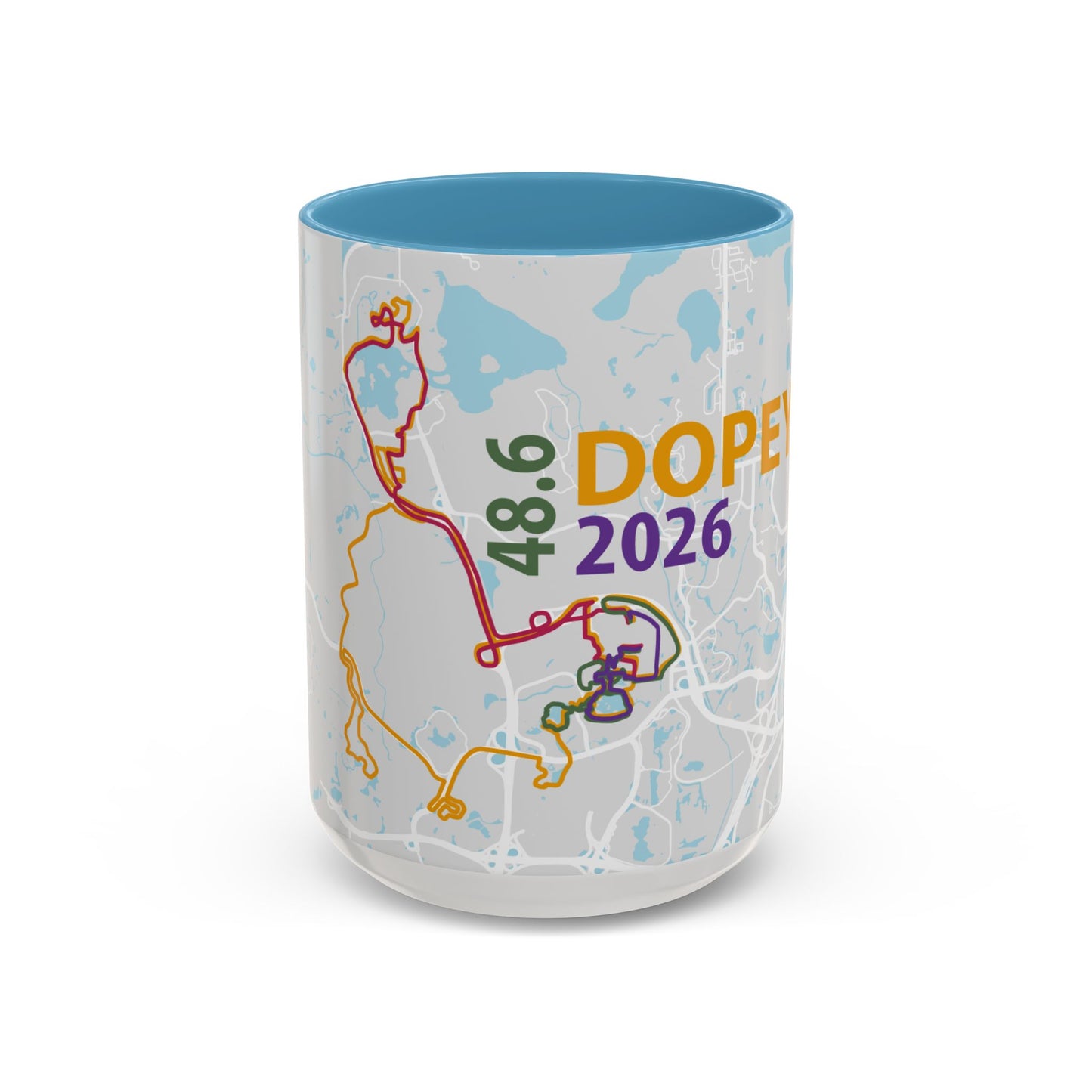 Dopey 48.6 2026 Map Route Mug | Accent Coffee Mug 11oz/15oz