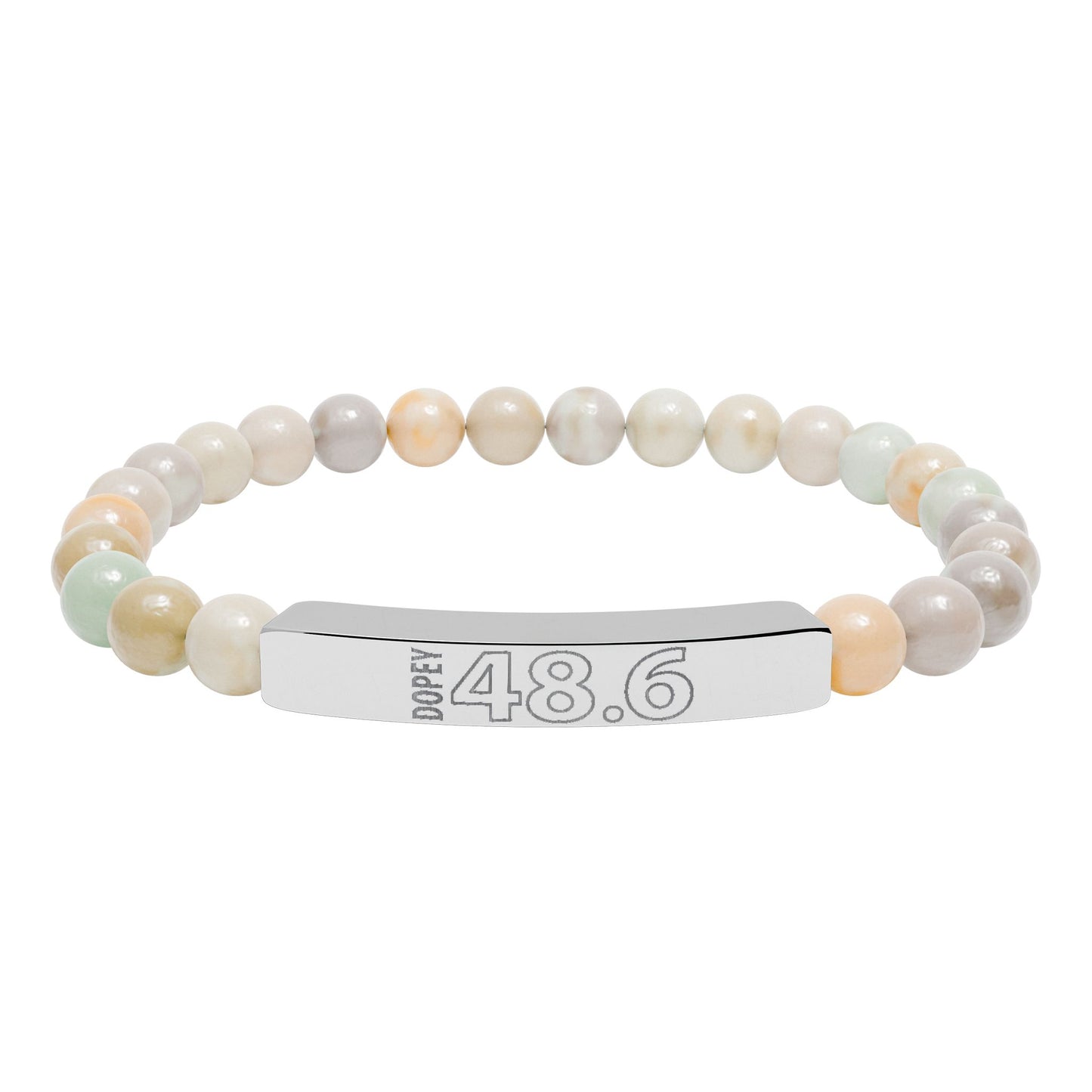 Dopey 48.6 Achievement Bracelet Natural Stone Stretch Bracelet | Engraving