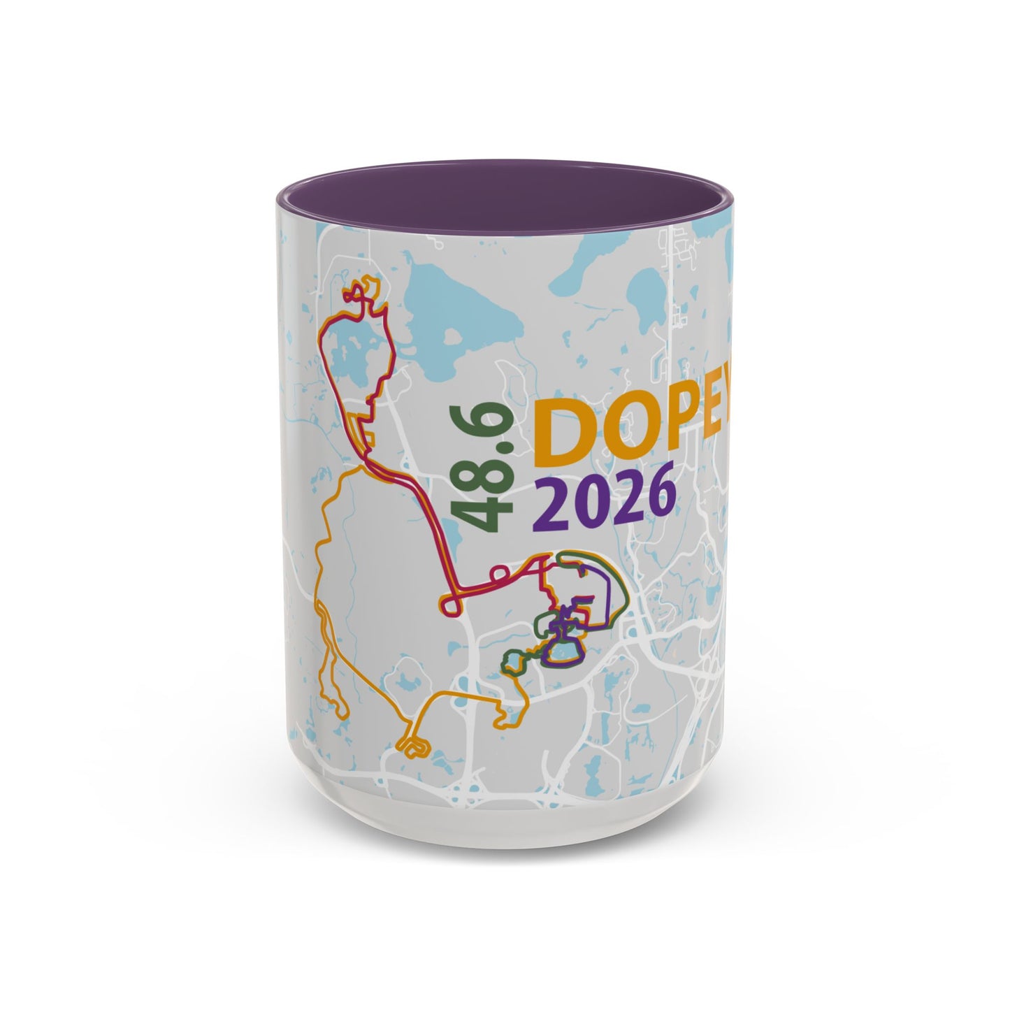 Dopey 48.6 2026 Map Route Mug | Accent Coffee Mug 11oz/15oz