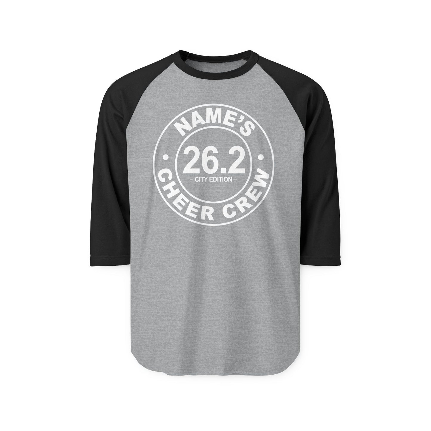 Personalized Cheer Crew Raglan Shirt for Runners, Customizable Sports Tee, Perfect Gift for Marathon Fans, Running Team Apparel, [...]