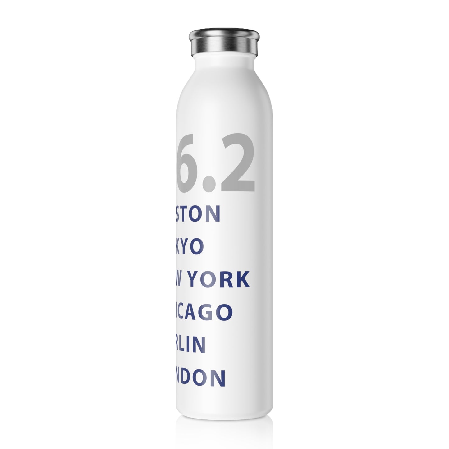 Major Marathons List Slim Water Bottle