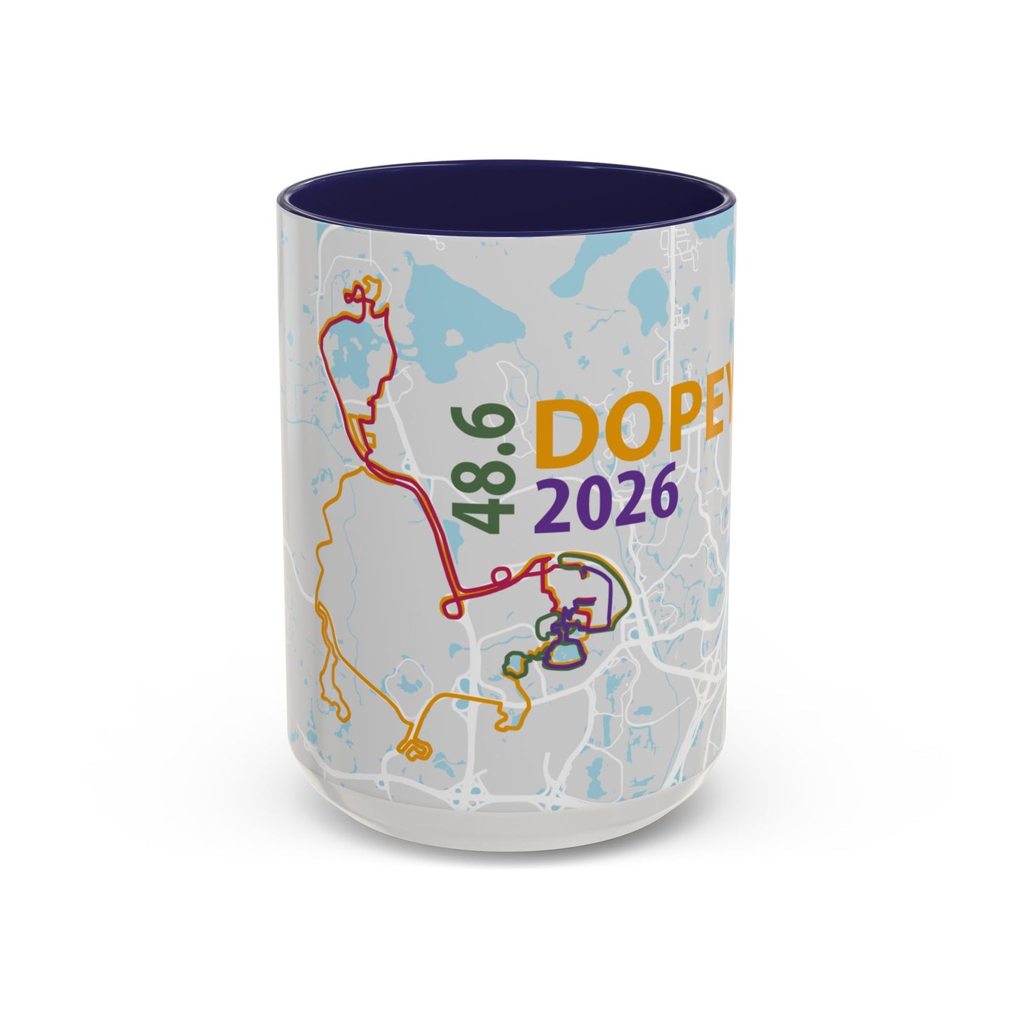 Dopey 48.6 2026 Map Route Mug | Accent Coffee Mug 11oz/15oz