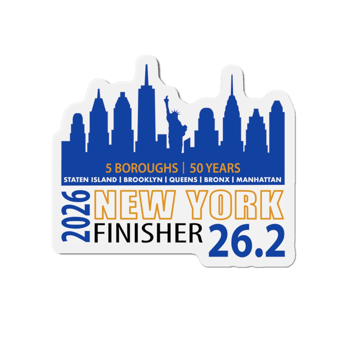 2026 NY 26.2 Die-Cut Magnet | 2026 Marathon