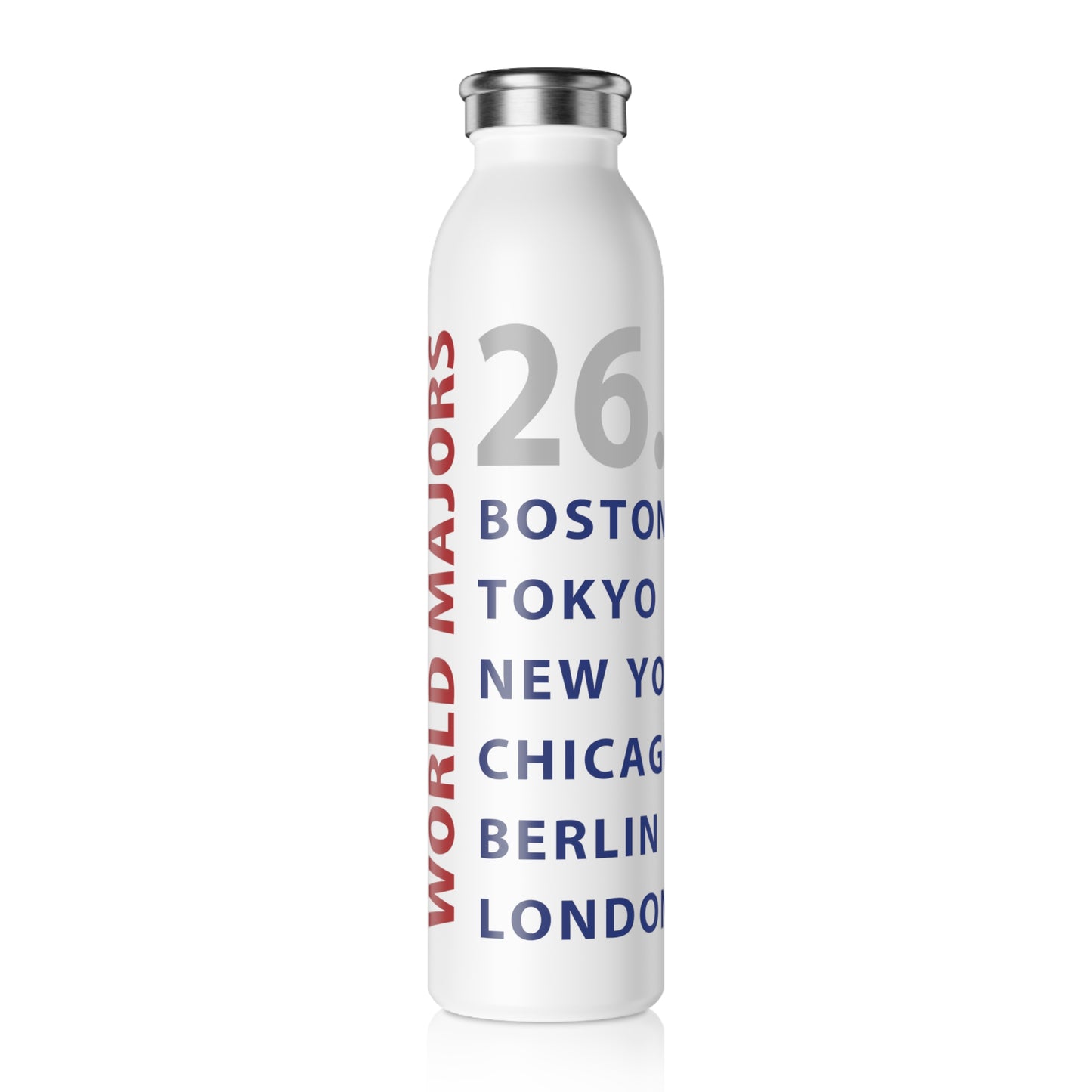 Major Marathons List Slim Water Bottle