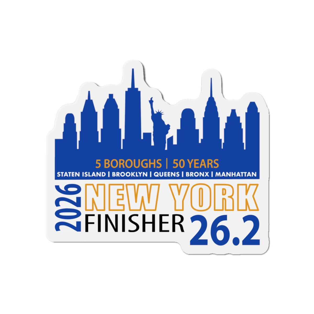 2026 NY 26.2 Die-Cut Magnet | 2026 Marathon
