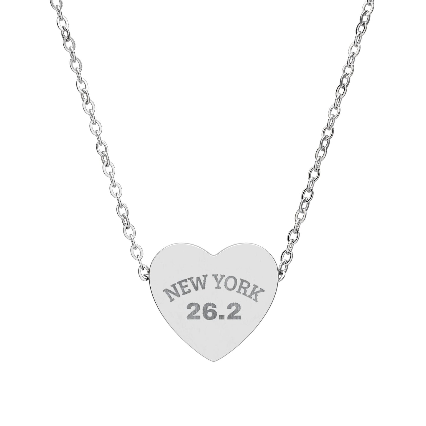 Necklace - NYC 26.2 Engraved Heart Pendant