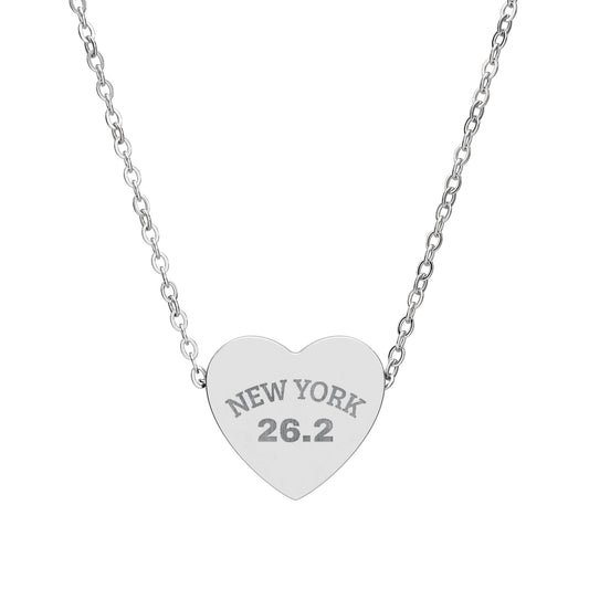 Necklace - NYC 26.2 Engraved Heart Pendant