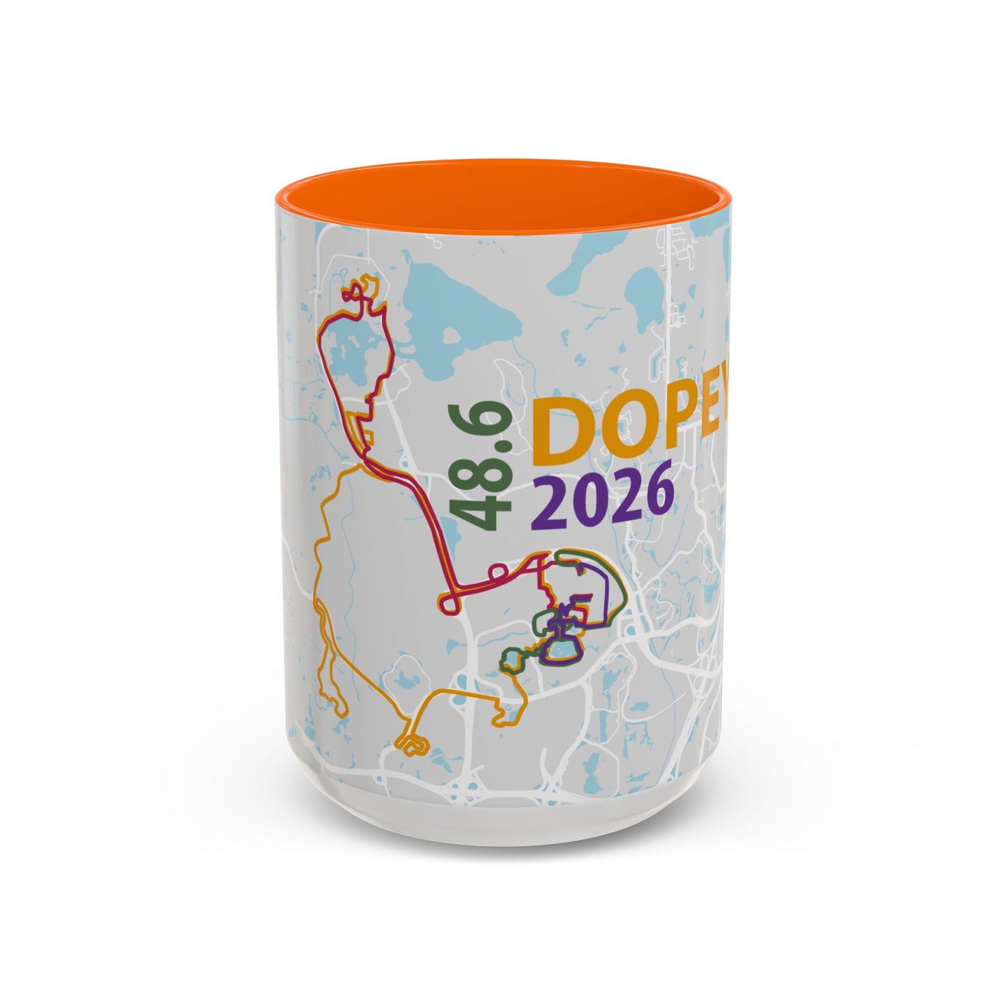Dopey 48.6 2026 Map Route Mug | Accent Coffee Mug 11oz/15oz