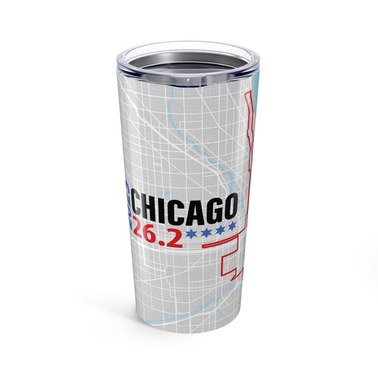 2025 Chicago 26.2 20oz Tumbler, Running Gift, Sports Enthusiast Drinkware, Travel Mug, Race Day Accessory, Fitness Motivational