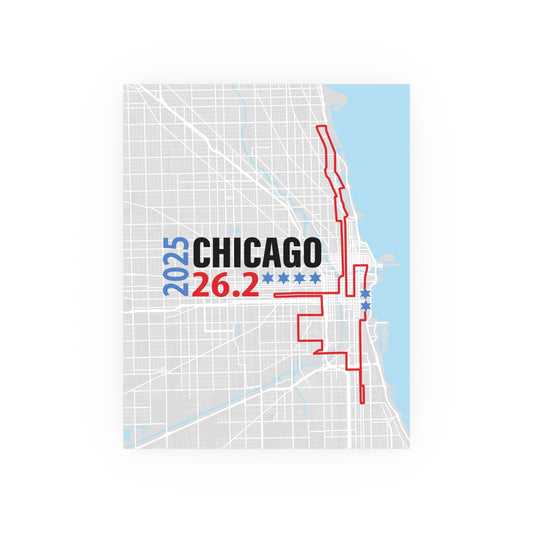 2025 Chicago 26.2 Map Poster, Running Decor, Gift for Runners, Sporty Home Art, Fitness Motivation Wall Art