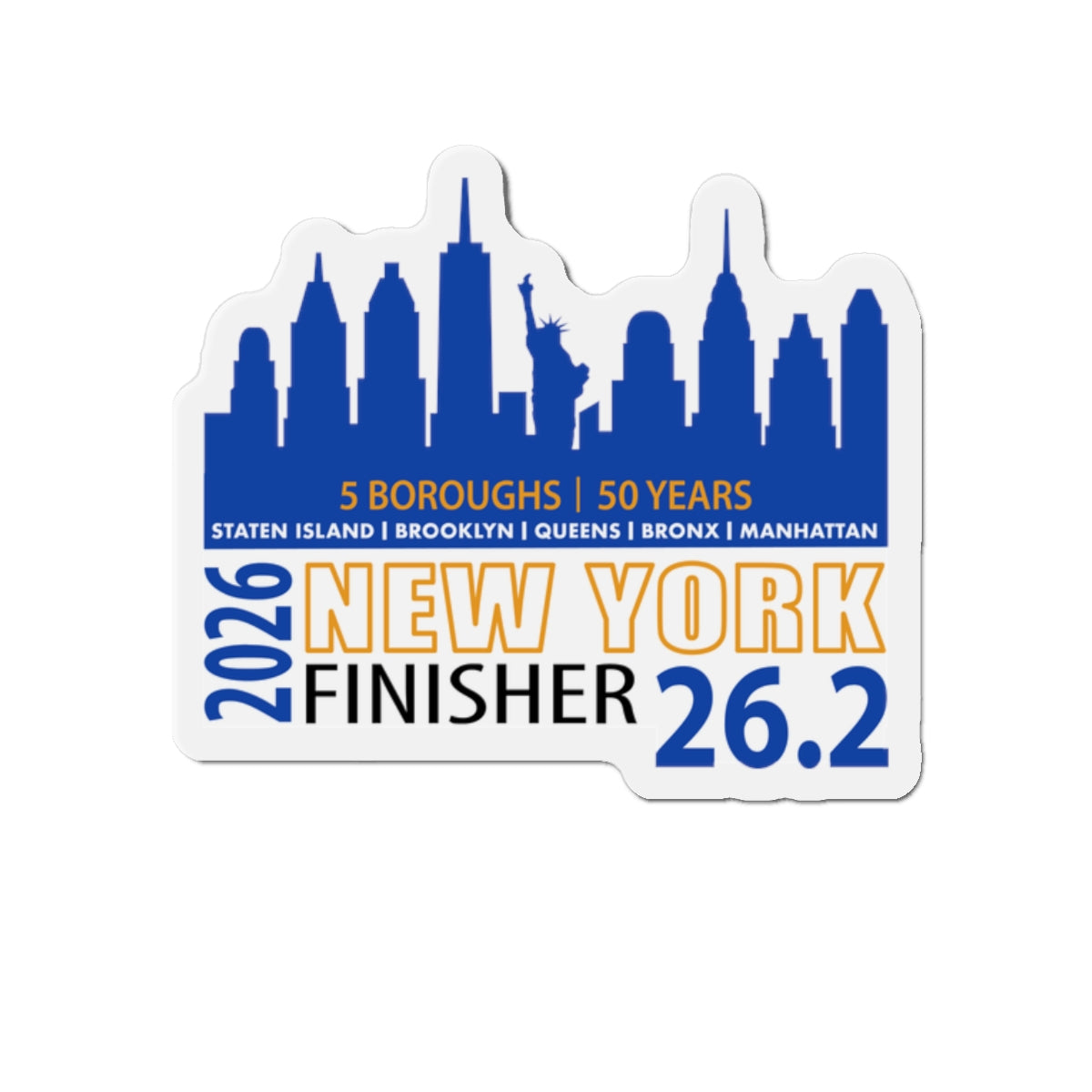 2026 NY 26.2 Die-Cut Magnet | 2026 Marathon