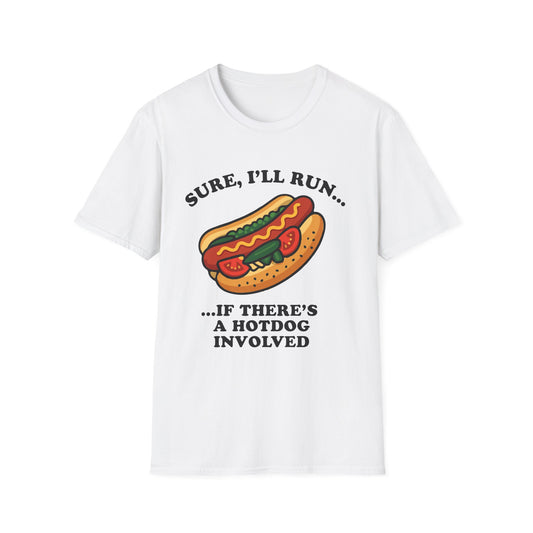 Funny Chicago Hotdog Running T-Shirt, Unisex Tee, Foodie Apparel, BBQ Gift, Summer Top, Comfy Casual Wear