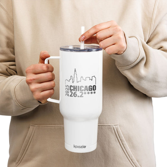 2025 Chicago 26.2 Engraved Insulated Tumbler, 40oz Travel Mug, Personalized Drink Container for Hot & Cold Beverages, Great for Gifts & Outdoors