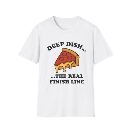 Funny Chicago Deep Dish Running T-Shirt, Unisex Tee, Foodie Apparel, BBQ Gift, Summer Top, Comfy Casual Wear