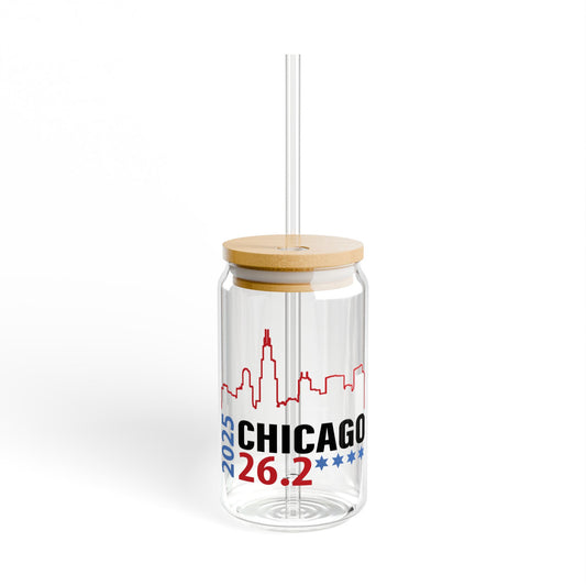 2025 Chicago 26.2 Sipper Glass, Eco-Friendly Drinkware, Running Gift, Sports Enthusiast, Event Keepsake, Commemorative