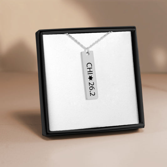 Chicago 26.2 Vertical Bar Necklace
