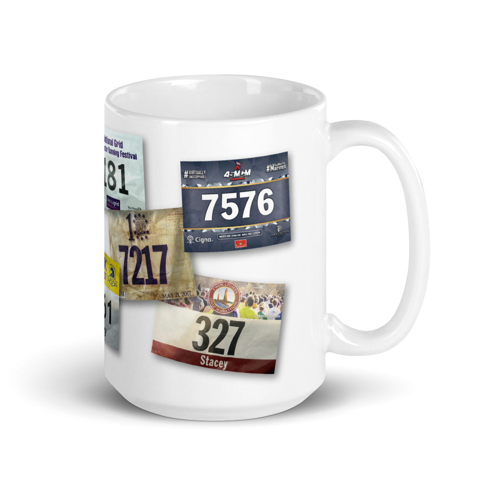 Custom race bib mug